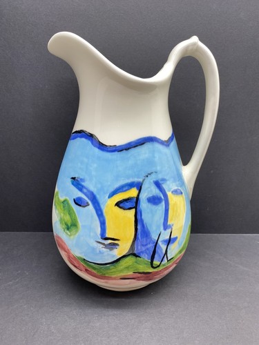 Vintage art pottery pitcher - art,