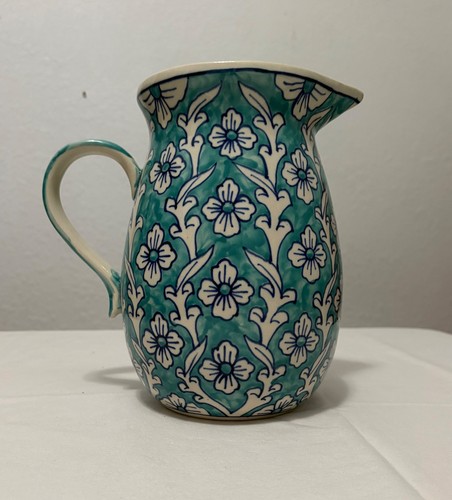 Hand painted ceramic pitcher - hand,