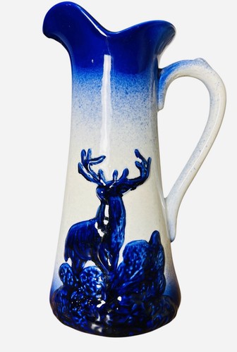 Blue white large pitcher - &,