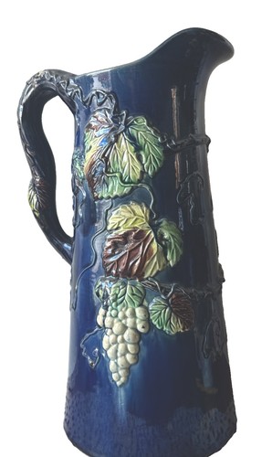 Antique majolica pitcher - majolica,