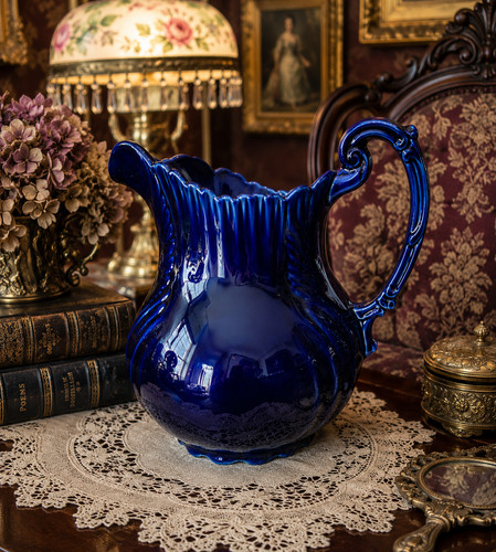 Vintage cobalt blue pottery - vintage,